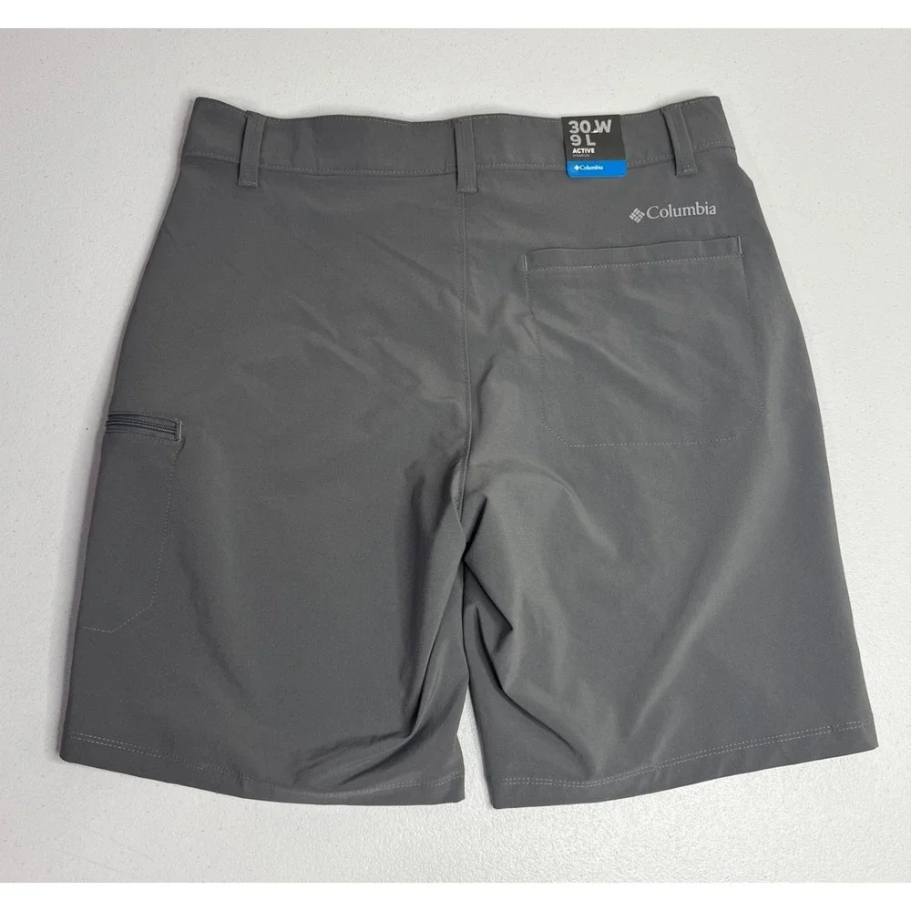 Columbia Narrows Pointe Shorts Mens 30 Gray Stretch Omni Shade Hiking Active NEW